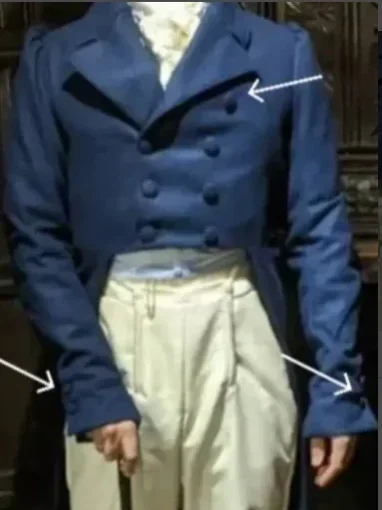 

Men's Regency Jacket Set Jane Austen Mr. Darcy Costume Blue Coat Victorian Mens Uniform Suit Custom Made