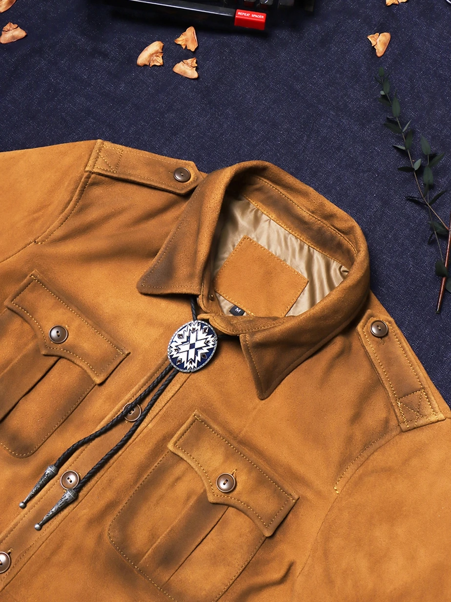Blunt Razor American Vintage Suede Top Layer Sheep Leather Shirt Suede Men\'s Leather Leather Jacket Distressed Shirt Jacket