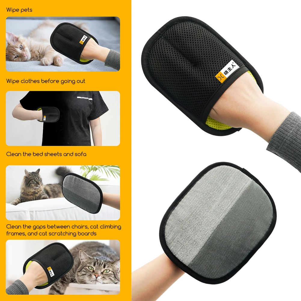 Pet Hair Remover Glove For Cats Reusable Pet Hair Remover Mitt Portable Dog Cat Hair Remover Static Removal Gloves For Pet Hair - Image 5