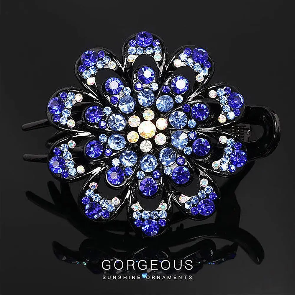U-Shape Mother Hair Claw All-match Female Hair Accessories Flower Hair Clip Rhinestone Duckbill Clip Korean Style Hairpin