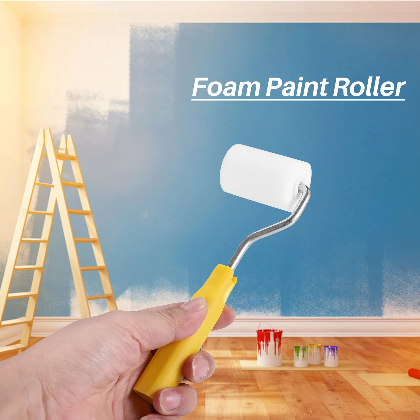 6Pcs Mini Foam Paint Roller Painting Decorating Kit 2 Inch Small for Wall Painting Repair Brush