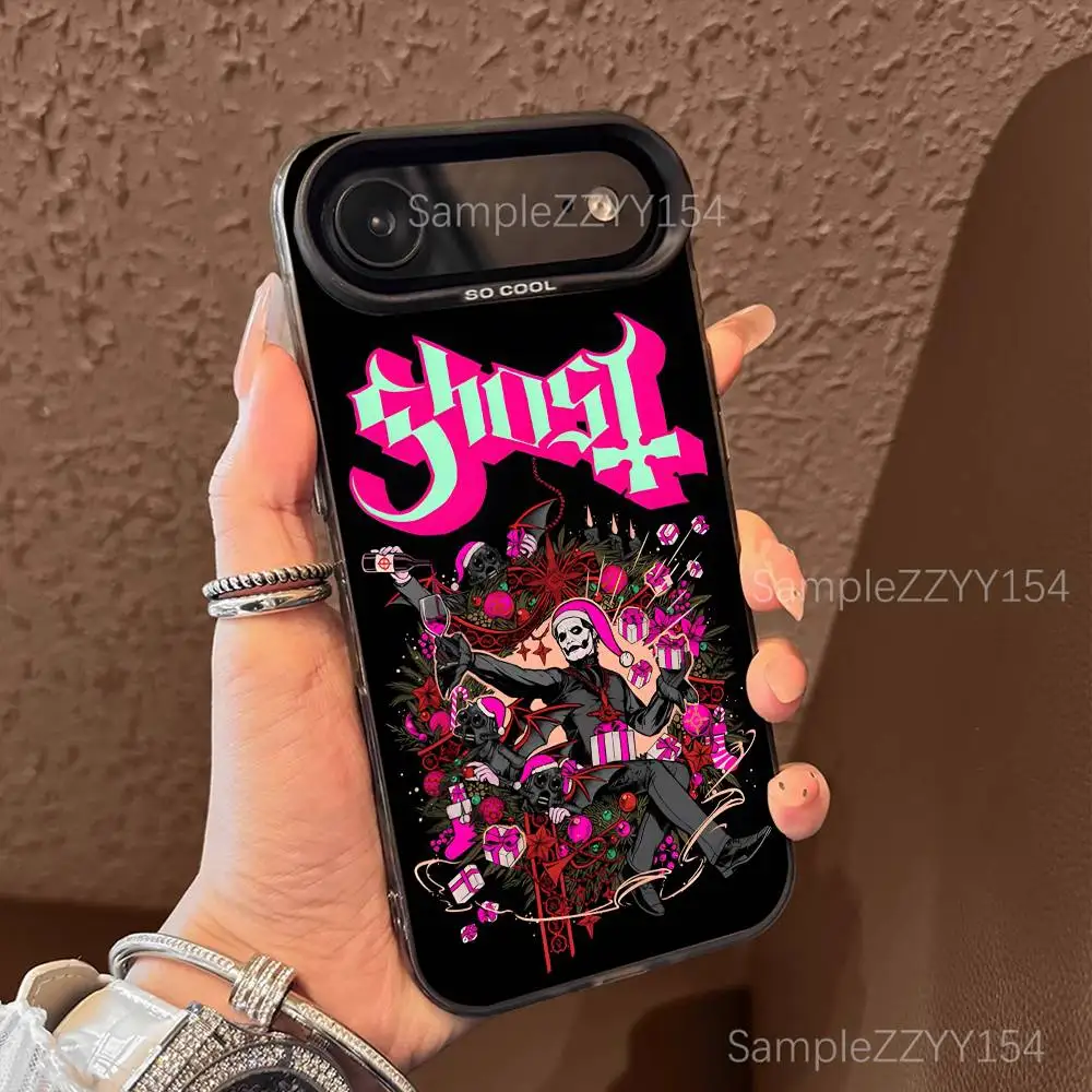 Ghost Heavy Metal Band Phone Case For iPhone 17,16,15,14,13,12,X,8,Pro,Max,Plus,E,SE4,Air,Mini Black IMD Matte