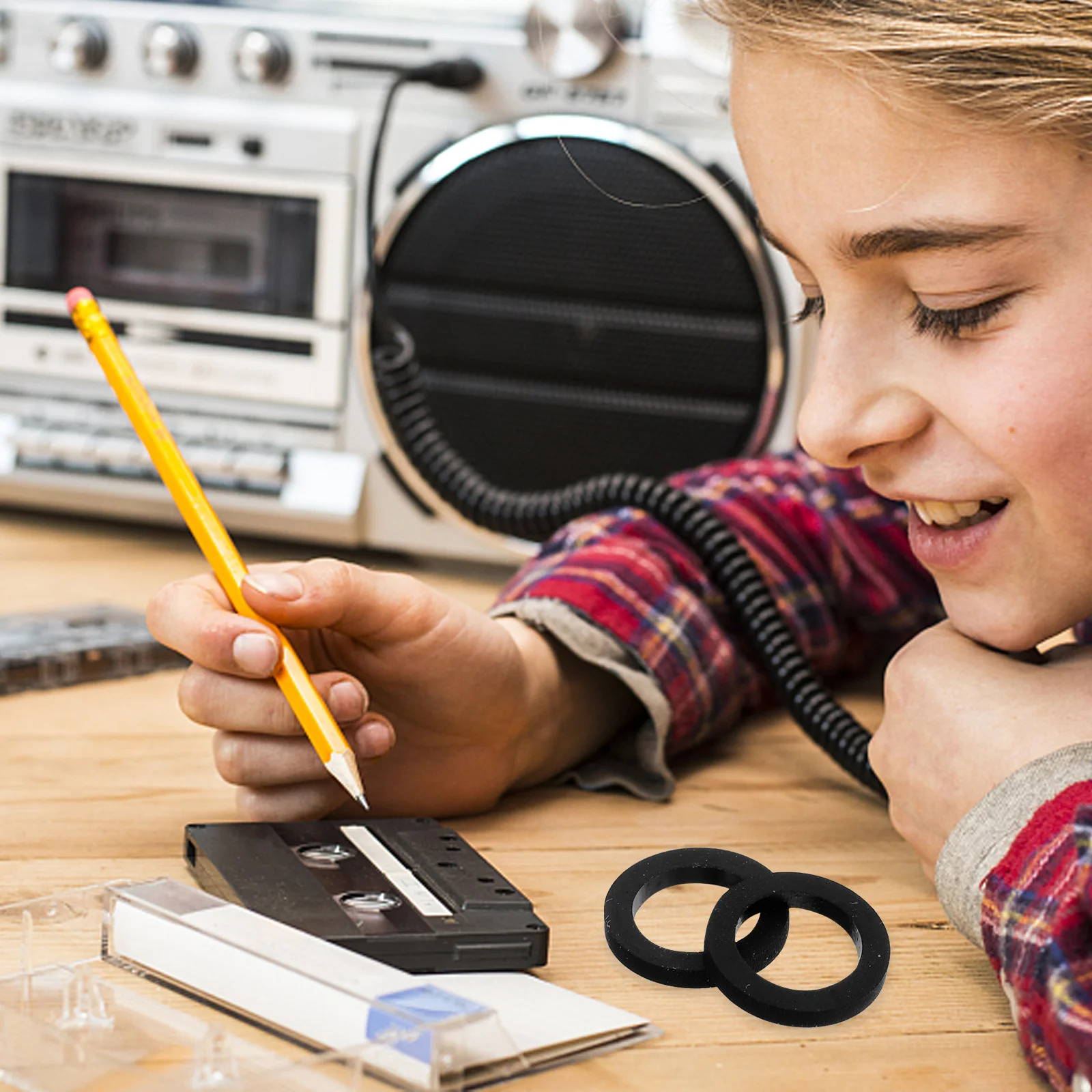 

3Pcs Recorder Rubber Drive Belts High Strength Cassette Tape Player Belts Replacement Repair Parts Recorder Deck Belt