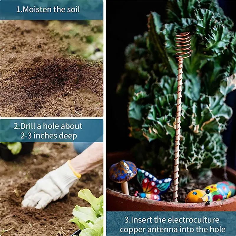 AT29-18 Pack Electroculture Gardening Copper Coil Antennas For Growing Garden Plants Vegetables With Electro Culture Coils