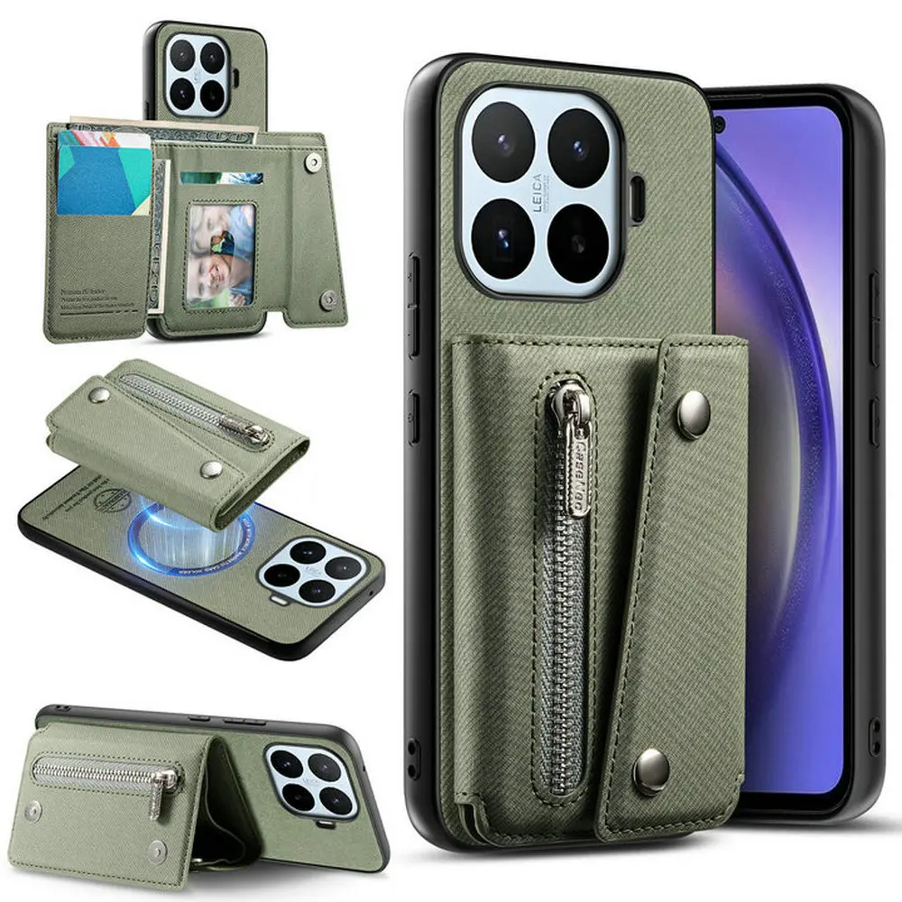 Für Xiaomi 17T Pro 5G 2-in-1 Abnehmbare Reißverschluss-Leder-Brieftaschenhülle für Xiaomi 18 Pro Max Magnet-Rückseitenabdeckung Mi 17 17T 15T Funda