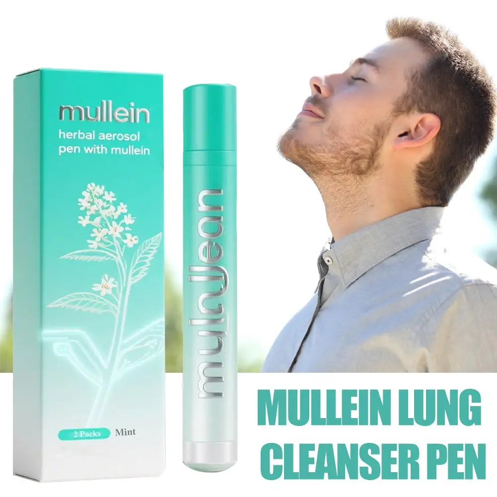 

1/2 упаковки, очищающее средство для легких Mullein, травяная аэрозольная ручка с Mullein, освежение дыхания, назальный ингалятор, детокс легких, улучшение дыхания