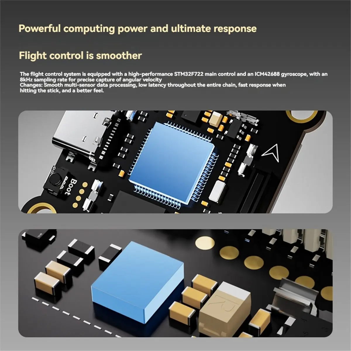 update. F722 Flight Controller STM32F722RET6 30.5X30.5mm 4-6S for RC FPV Freestyle Drones Parts view 2