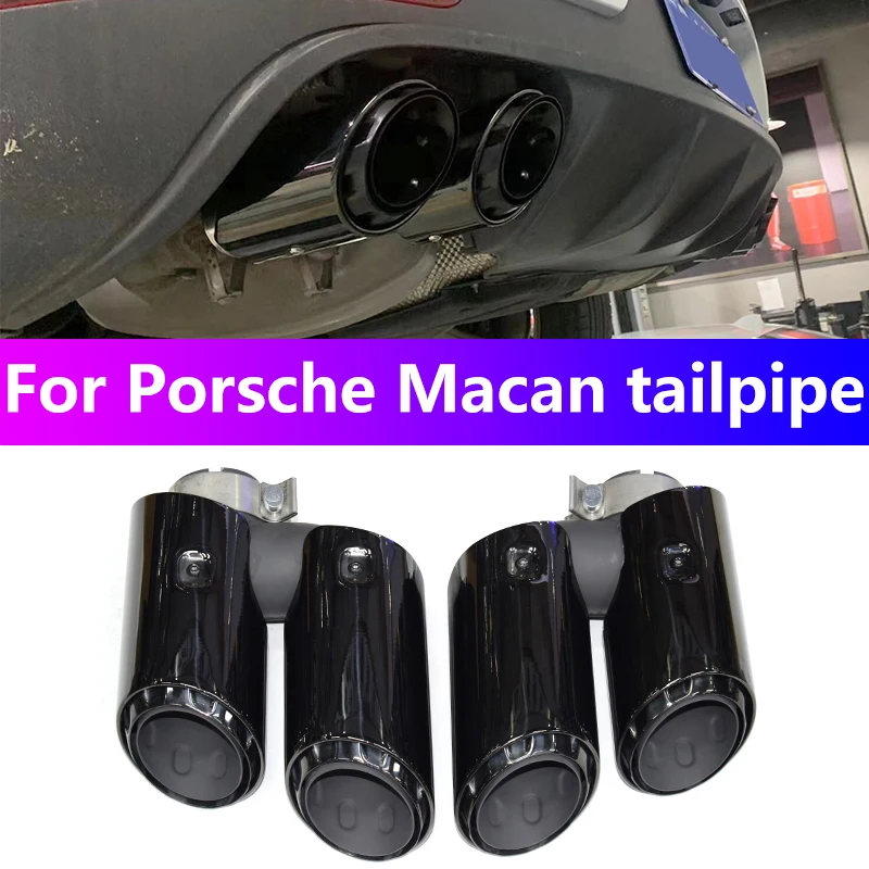 For 2014 to 2024 Porsche Macan (Type 95B) exhaust pipe upgrade stainless steel triple layer GTS black muffler tip nozzle