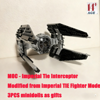 MINISO 418Pcs TIE MOC Model Kits Imperial Fleet Emperor Royal Guard Fighters DIY Sets Space Collection Toy for Friend Adult Gift
