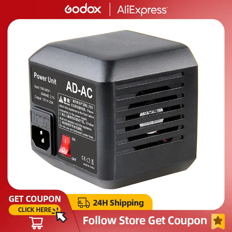 Godox AD600BM AD600B Power Source Adapter AD-AC with Cable for AD600B AD600BM AD600M AD600 SLB60W SLB60Y