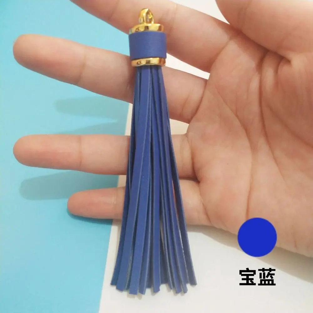 PU Tassel With Golden Caps Diy Crafts Charms Leather Tassel Colorful Leather Purse Tassels for Handbags for Jewelry Making