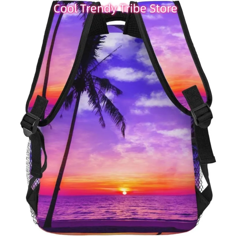 laptoptas terug naar school Hawaii Beach Evening Sunset Lichtgewicht laptoprugzak Lichtgewicht multifunctionele reis-casual dagrugzak