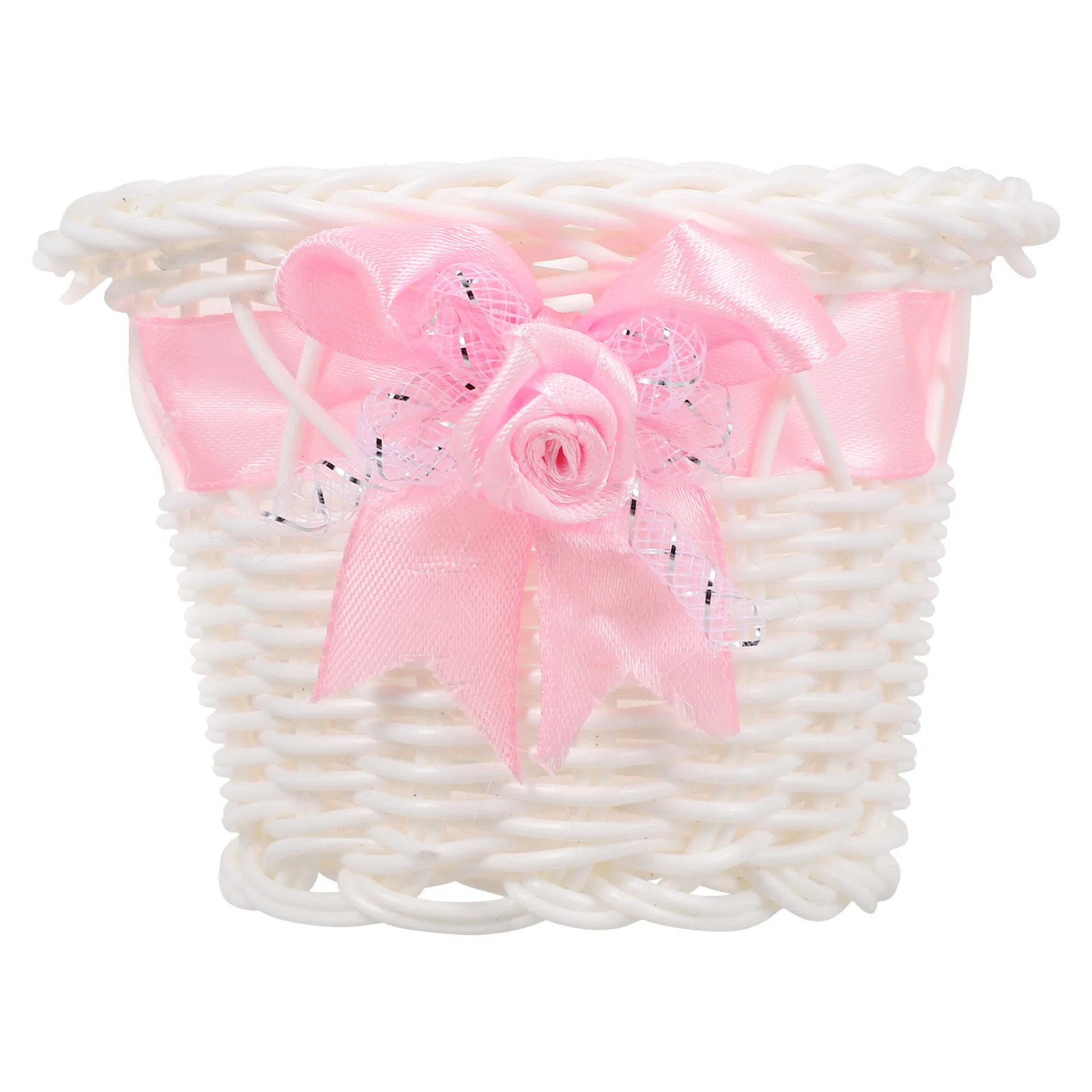 Miniature Shopping Cart Basket Picnic Fake Rattan Woven Holder Candy Baskets Willow Pvc Flower