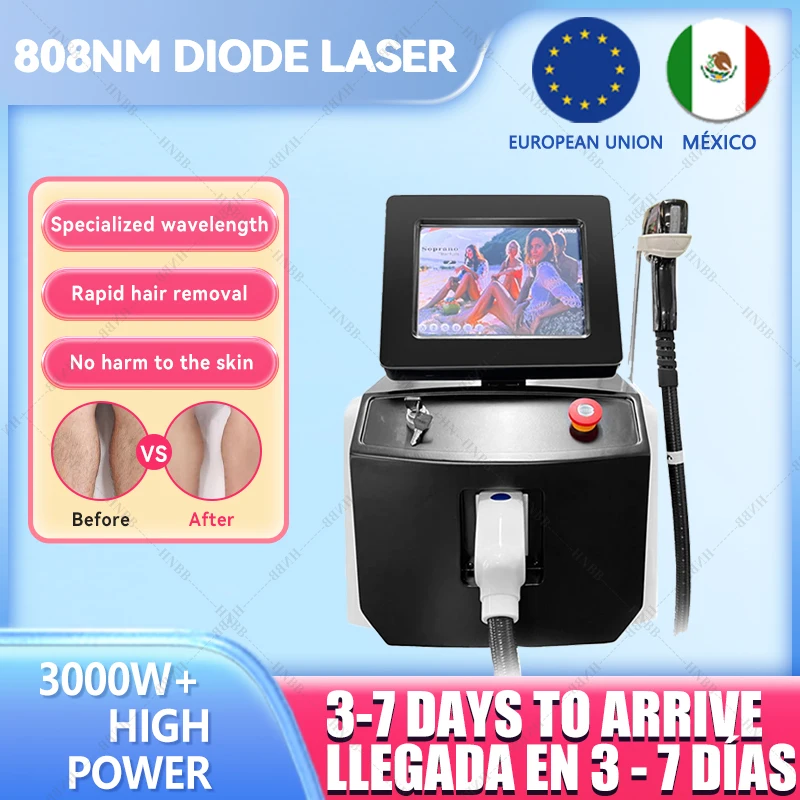 الشحن المحلي 808nm ديود آلة إزالة الشعر 3 موجات ألكسندر ندريت إزالة الشعر الدائم التبريد إزالة الشعر الدائم