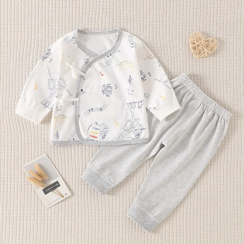 

2024 862503 Four Seasons Fashion Set Printed Strap Top+Pants Two Piece Baby Outdoor Clothing