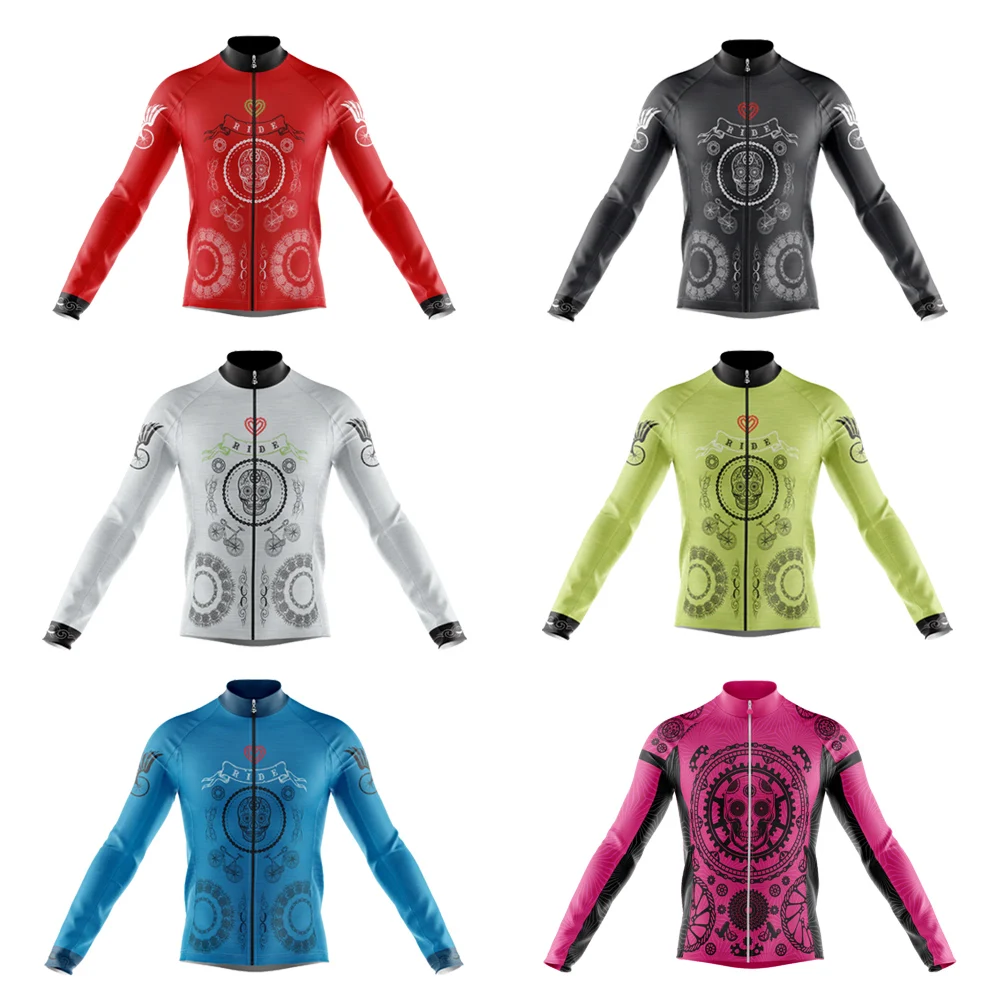 Classic Skull Long Sleeve Cycling jersey Set Bike Road MTB Bicycle Clothing