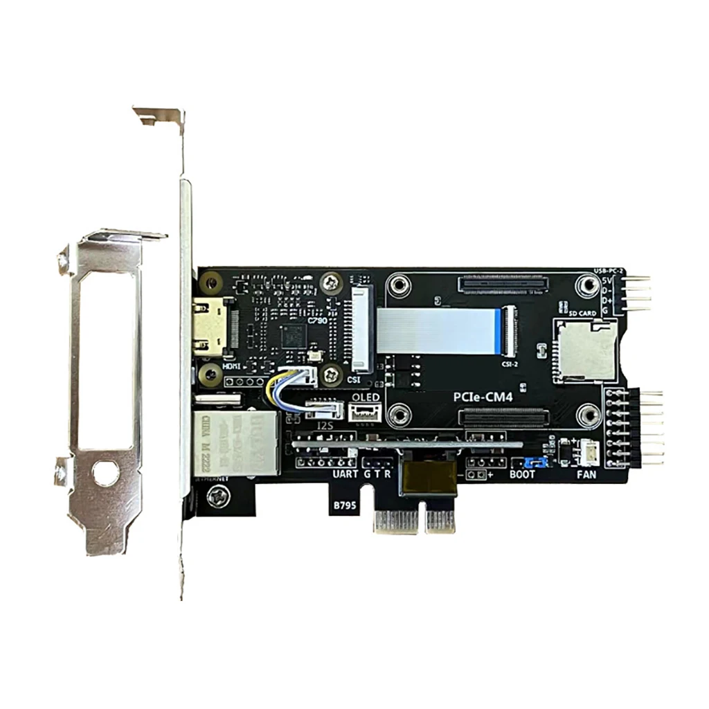 

PCIe "KVM over IP" for Raspberry Pi RPi CM4 Remote Control O & M Server with OLED PoE HDMI-compatible CSI USB Interface