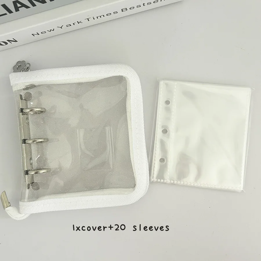 SKYSONIC Neuankömmling 3-Ring-Reißverschluss-Sammelbuch, 20 Nachfüllhüllen, DIY-Foto-Organizer-Buch, Mini-3-Zoll-Fotoalbum – Detail 20