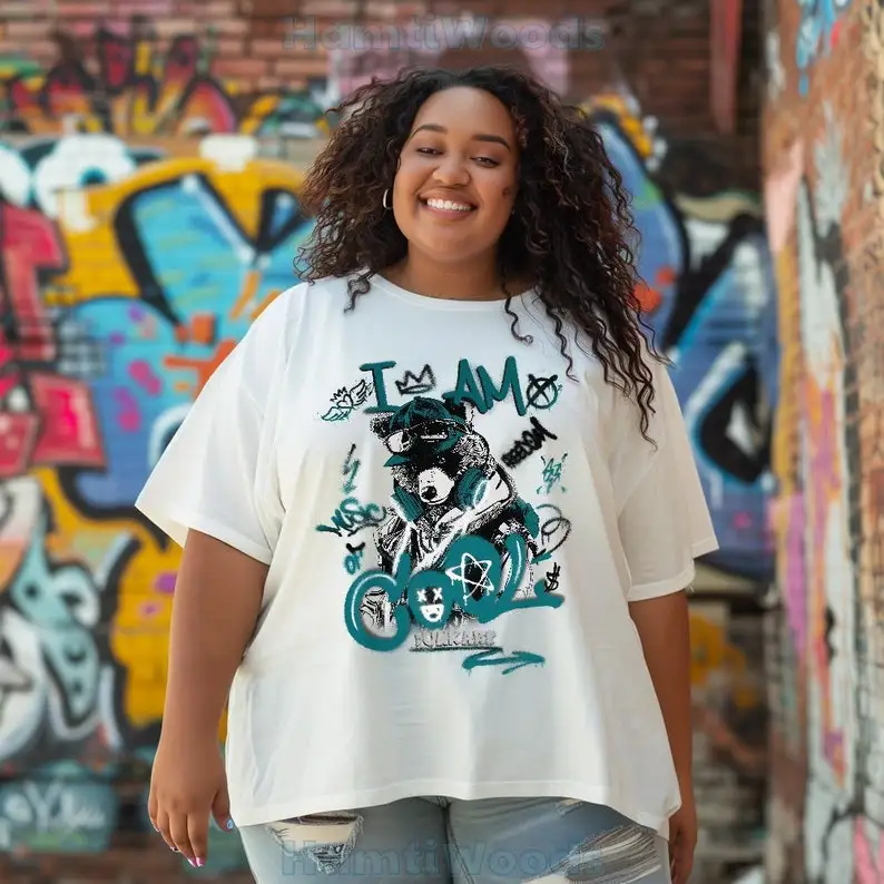 Oxidized Green 4s Shirt, I Am Cool Bear T-Shirt Outfit 4 Oxidized Green 1305 HDT