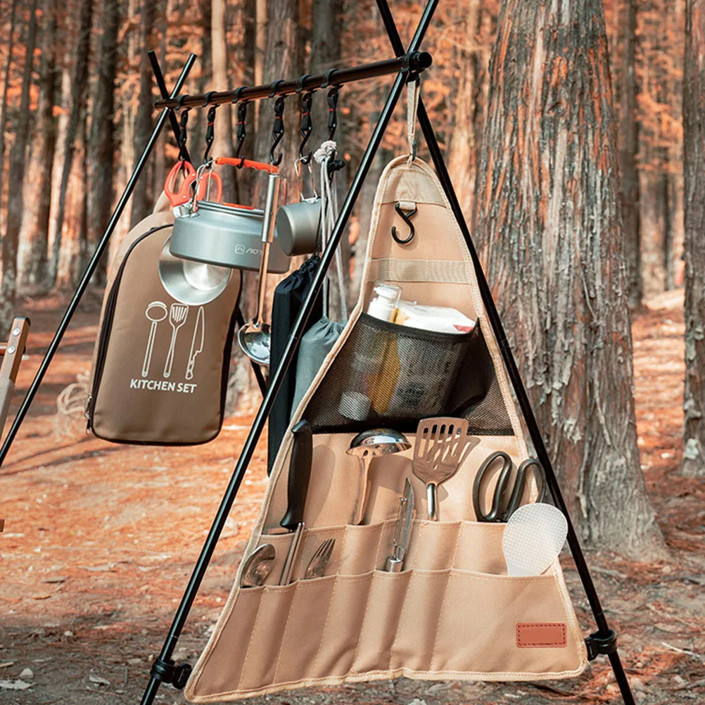

Storage Box Camping Bag Cutlery Holder Compact Oxford Cloth Utensils Kitchen Organizer