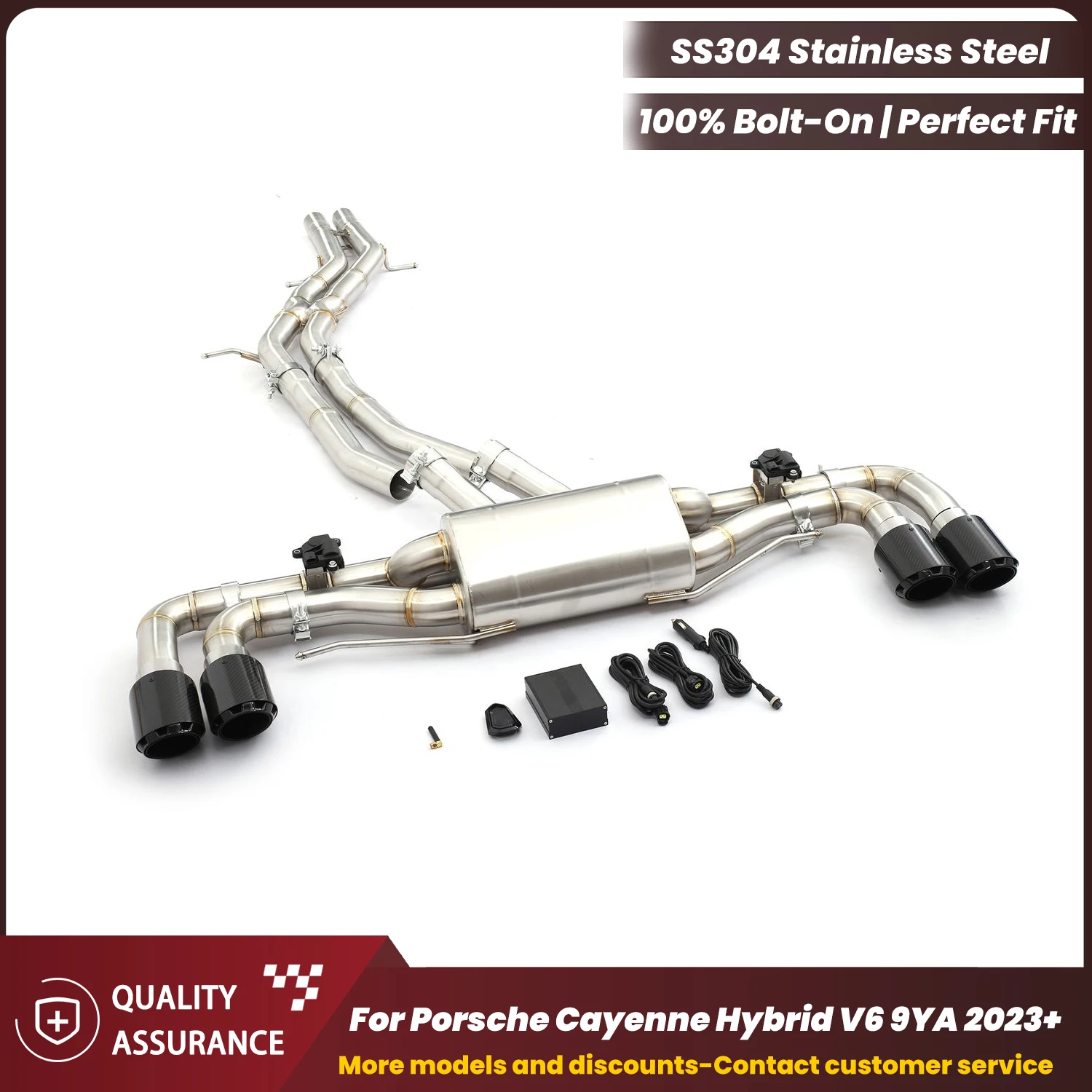 

ECCF SUS304 Stainless Steel Catback Performance Exhaust for Porsche Cayenne Hybrid V6 9YA 2023+ Race Inspired Sound Easy Install