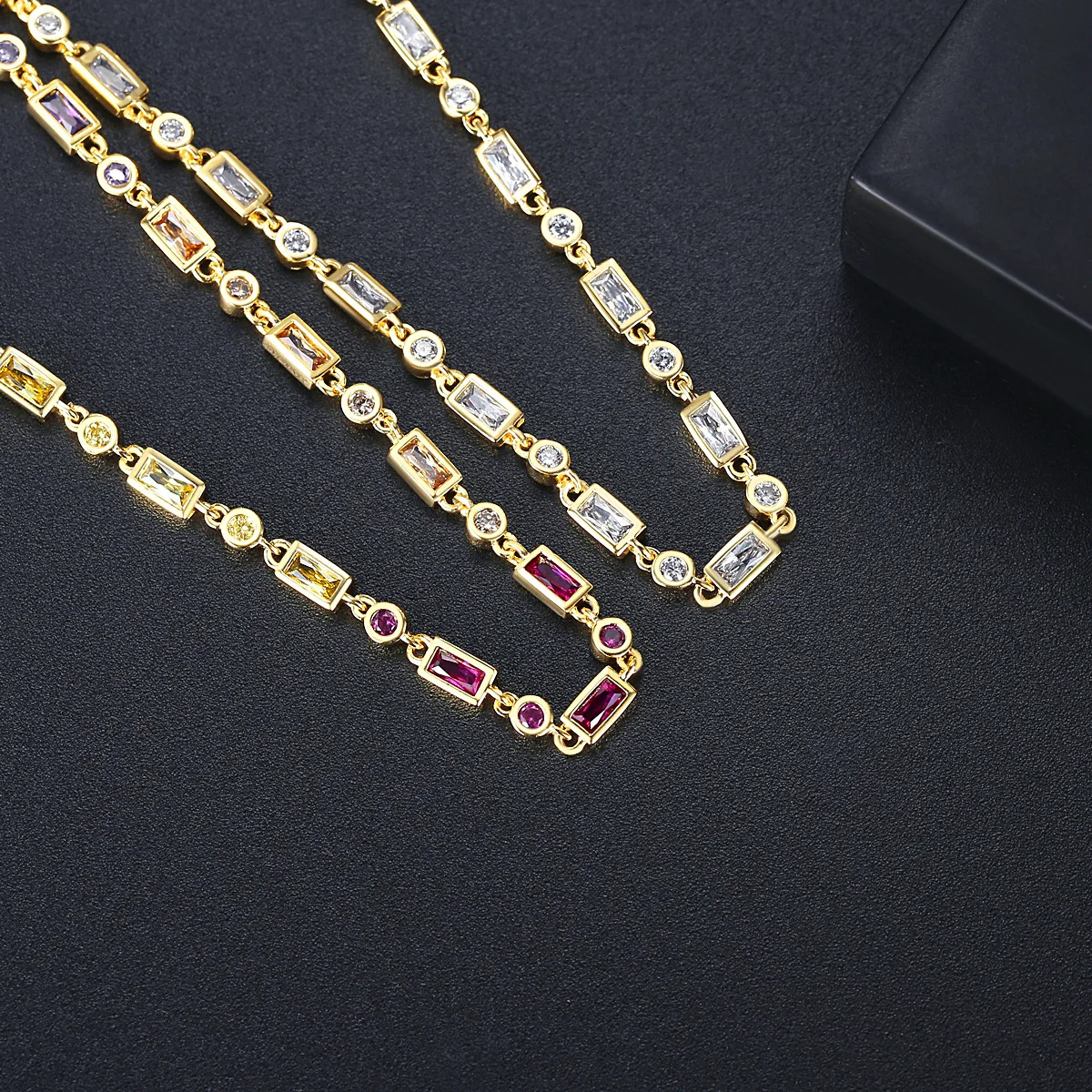 

New simple, colorful 925 silver, hip-hop ins design, inlaid with zircon, short necklace for women, trendy fashion necklace