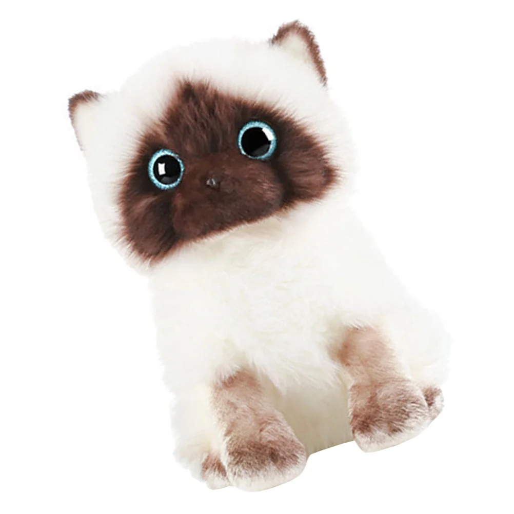 Plush Toy Stuffed Siamese Cat Creative Plaything Decor Animal Animals Toys