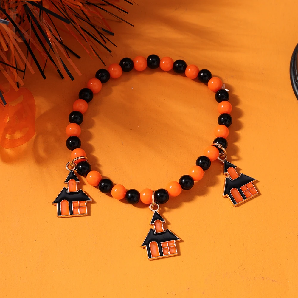 Aihua Gruselige Halloween Fledermaus Spinne Kürbis Armbänder für Frauen Männer Hip Hop Perlen Armbänder Halloween Schmuck Geschenke – Detail 11
