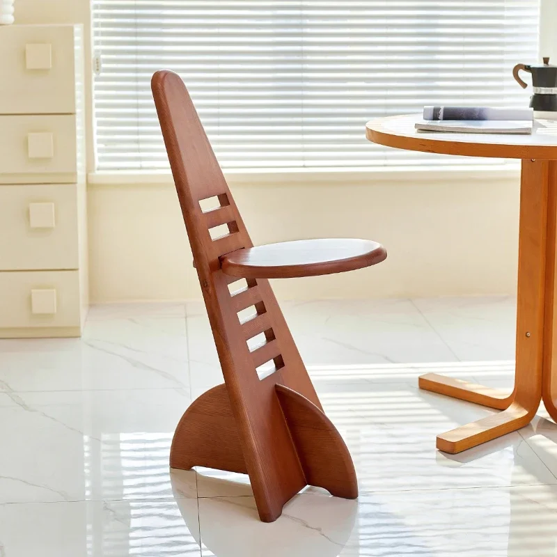 Household backrest chair creative adjustable solid wood single chair stool