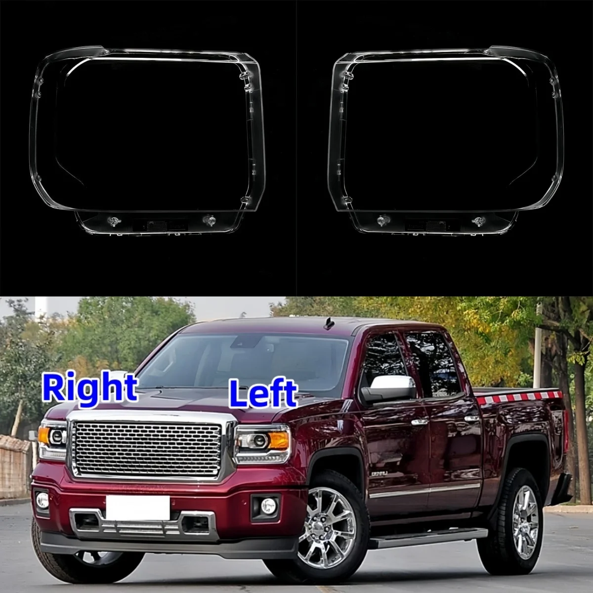 

For GMC Sierra 2014 2015 2016 2017 2018 Car Decorations Accessories Head Lamp Cover Replace The Original Lampshade