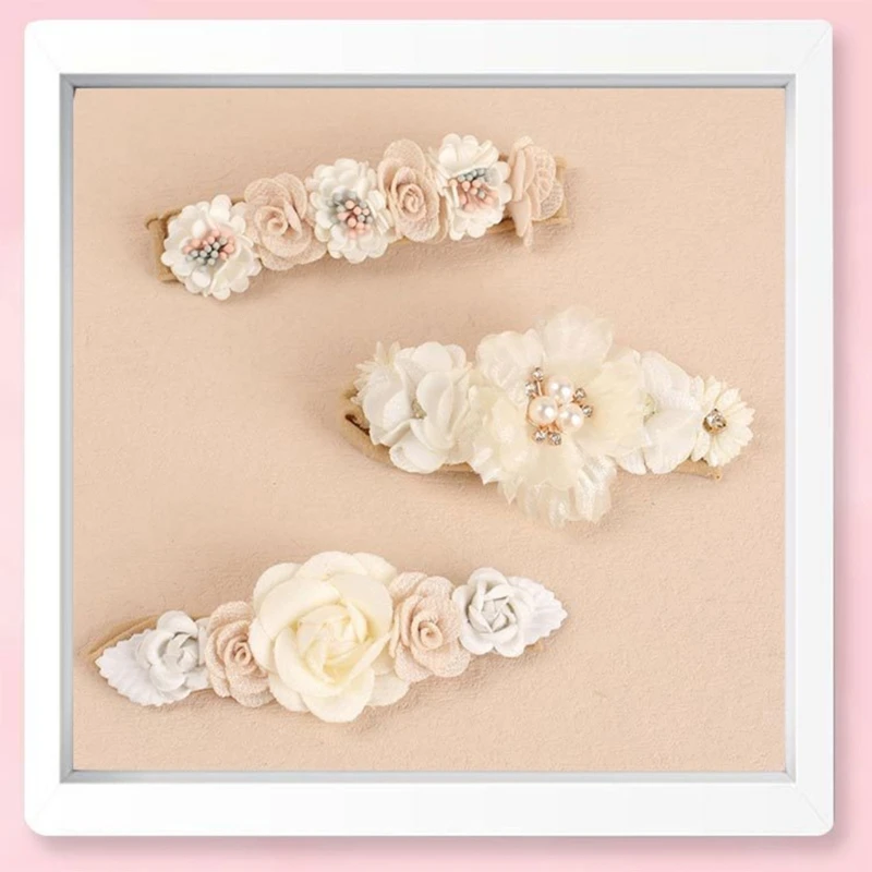 77HD Baby Hairband Elastic Flower Headband for Girls Children Flower Hair Band Newborn Hair Accessories Infant Shower Gift