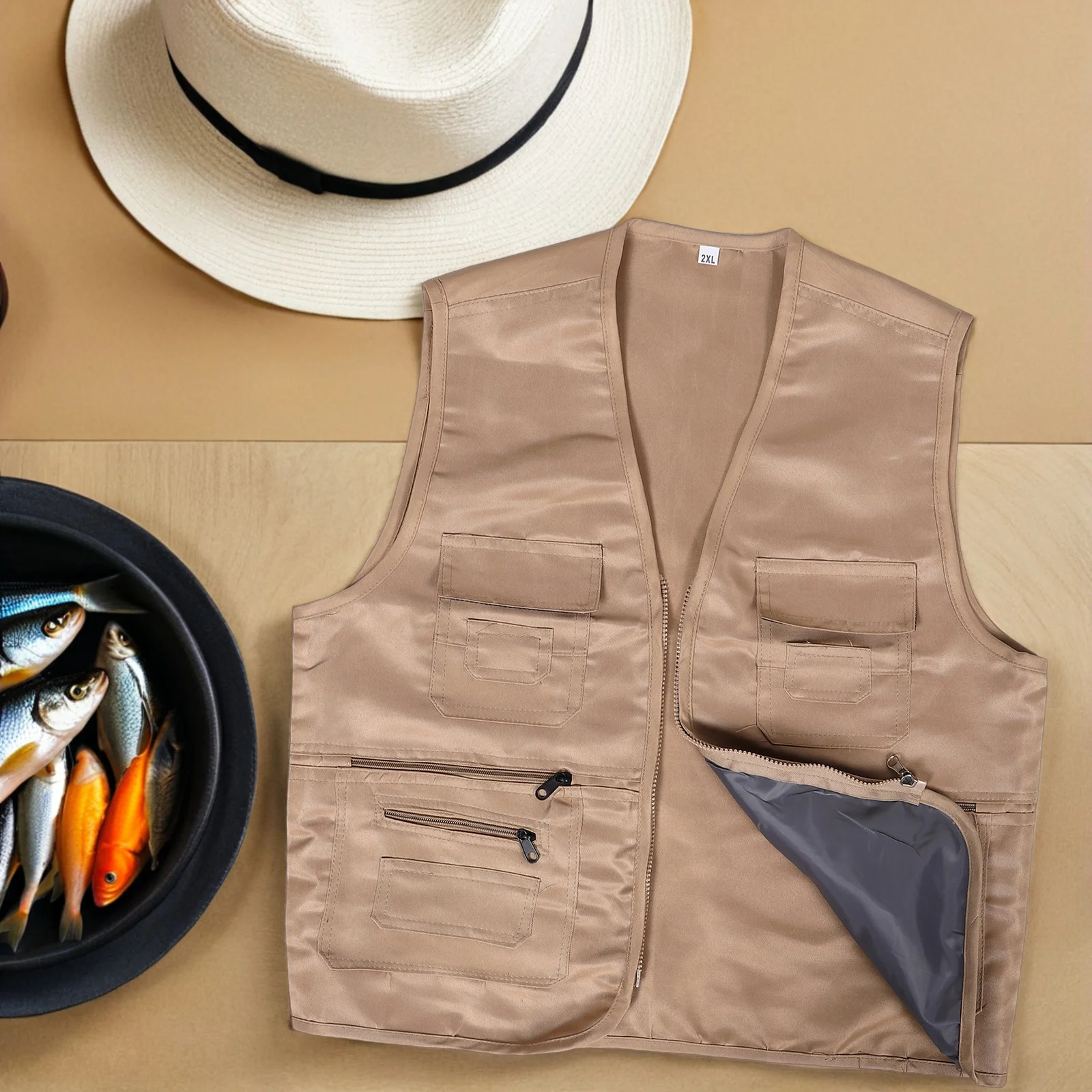 

Fishing Vests Photography Workwear Casual for Men with Pockets Cargo Utility Mens