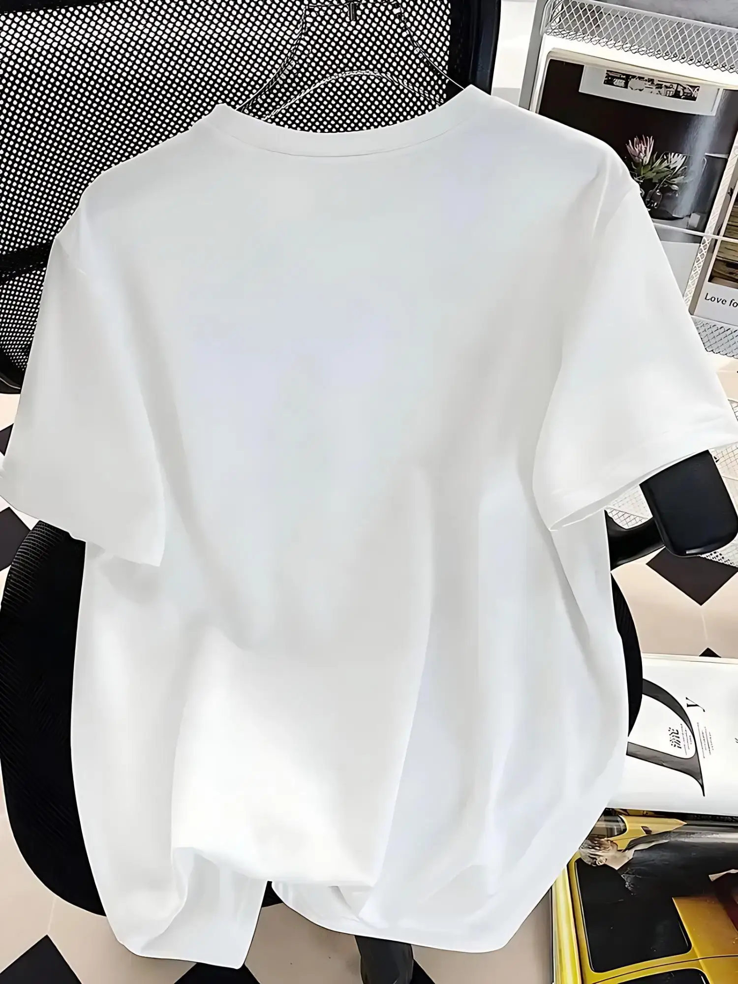 Multiple size options loose fit casual men's white comfortable pure cotton short-sleeve T-shirt, red star monster off-road truck graphic print daily casual top.