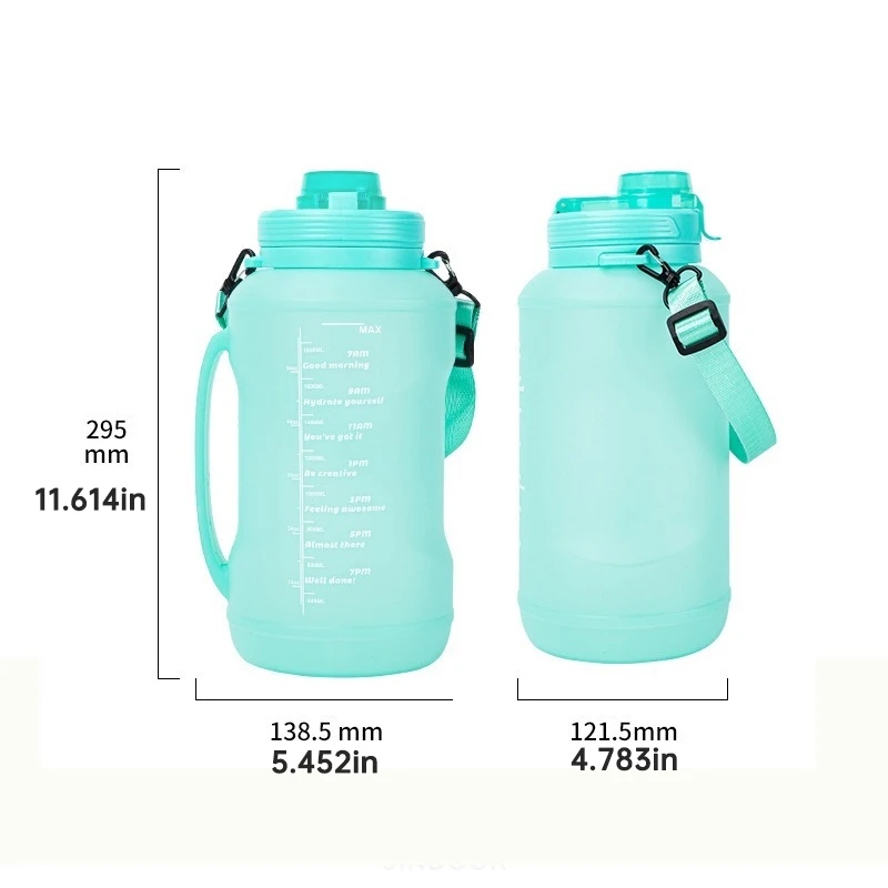 Collapsible Water Bottles, 2L/64OZ Travel Water Bottle with Straw, Leakproof Large Water Bottle for Travel Outdoor Sports