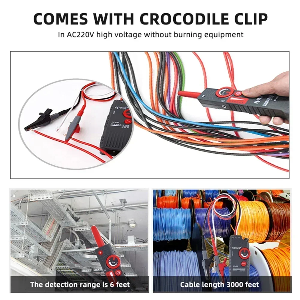 NOYAFA Network Cable Tester Wire Locator NF-820 Anti-Interference Underground Cable Locator High Low Voltage Design for 220-380V