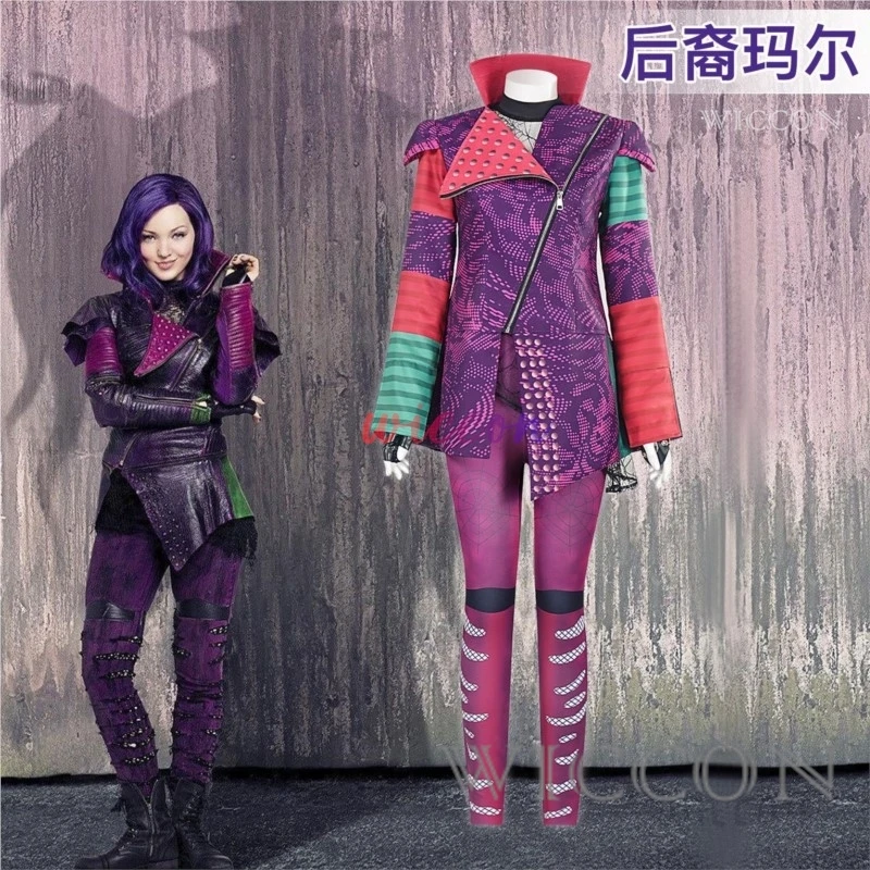 Descendants Fantasy Mal Cosplay Costume Adult Women Vest Coat Pants Gloves Outfits Halloween Carnival Disguise Party Suit