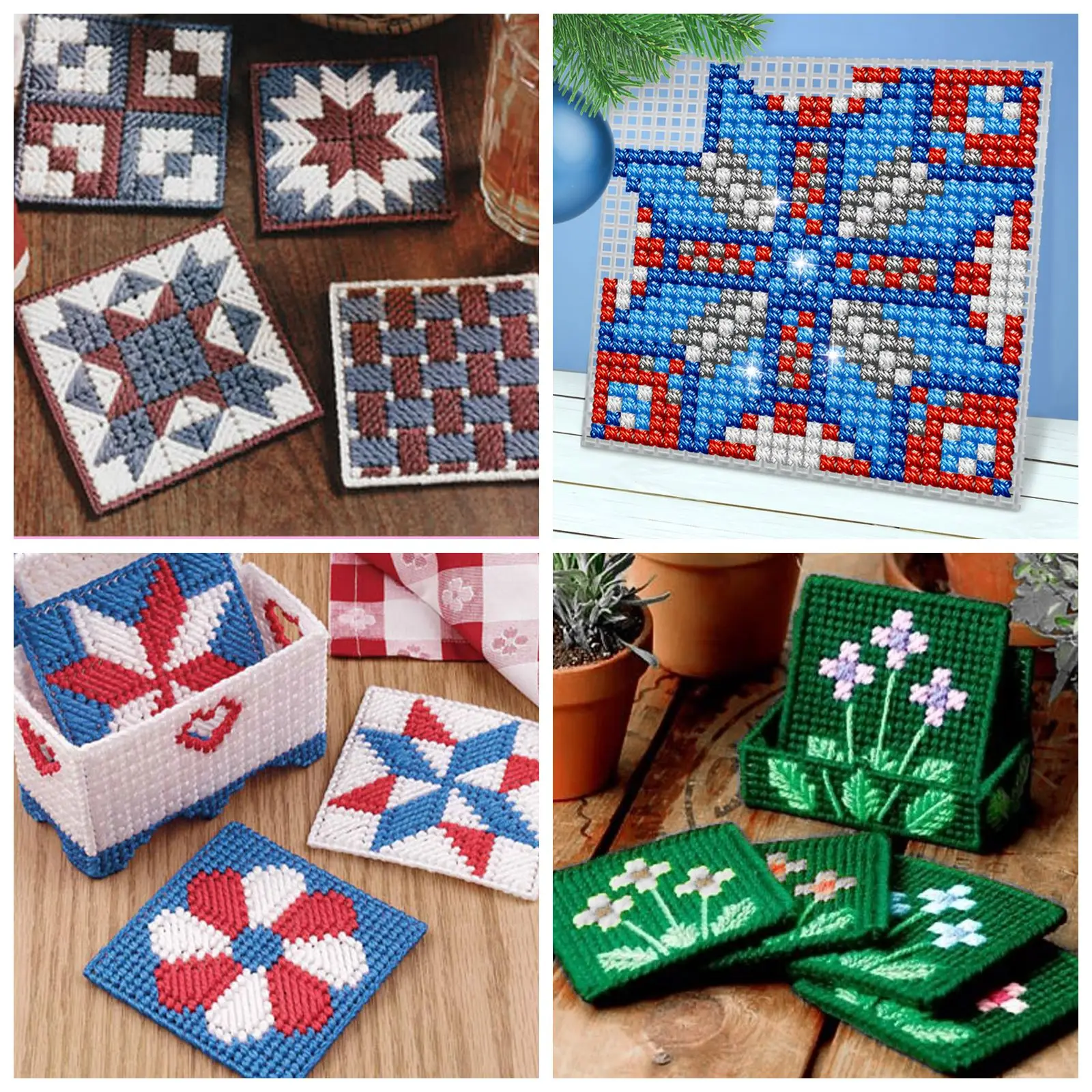 12 Stuks Pe Mesh Doek Canvas Stof Voor Diy Kruissteek Latch Haak Handgemaakte Tas Tapijt Handwerk Benodigdheden Raster Naaien Accessoire