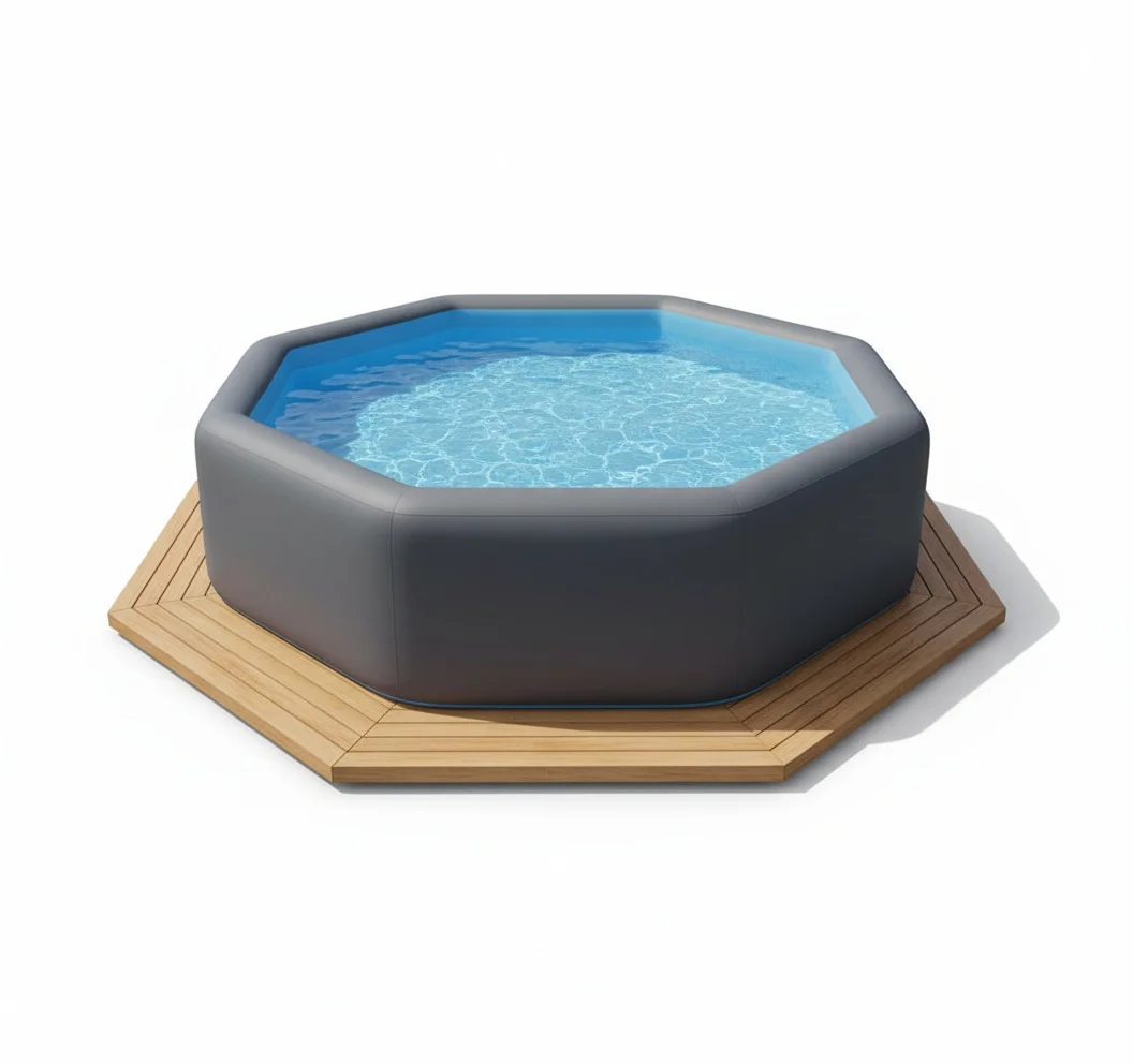 Inflatable Swimming Pool, Heavy Duty Drop-stitch DWF PVC Ice Bath Pool, 5mm Thick Backyard Pool, Large Outdoor Inflatable Spa