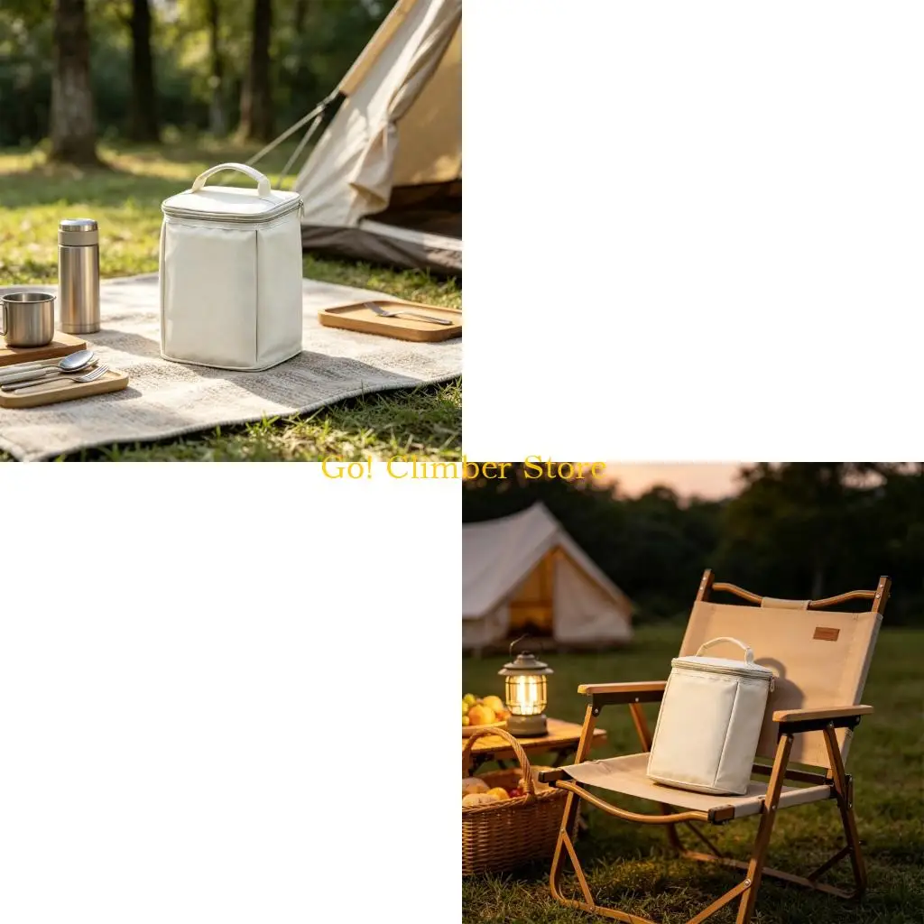 Q84C Outdoor Cooking Gas Canister Carry Case for Camp Gear Storage, Camping Bag with Handle, Lined Interior, Car Use, Shelf