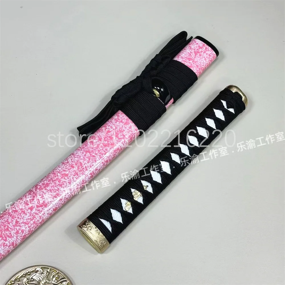 A Set Very Nice Tsuka Handle Brass Tsuba Handguard Habaki Seppa Sheath For Real Samurai Katana Wakizashi Sword Parts