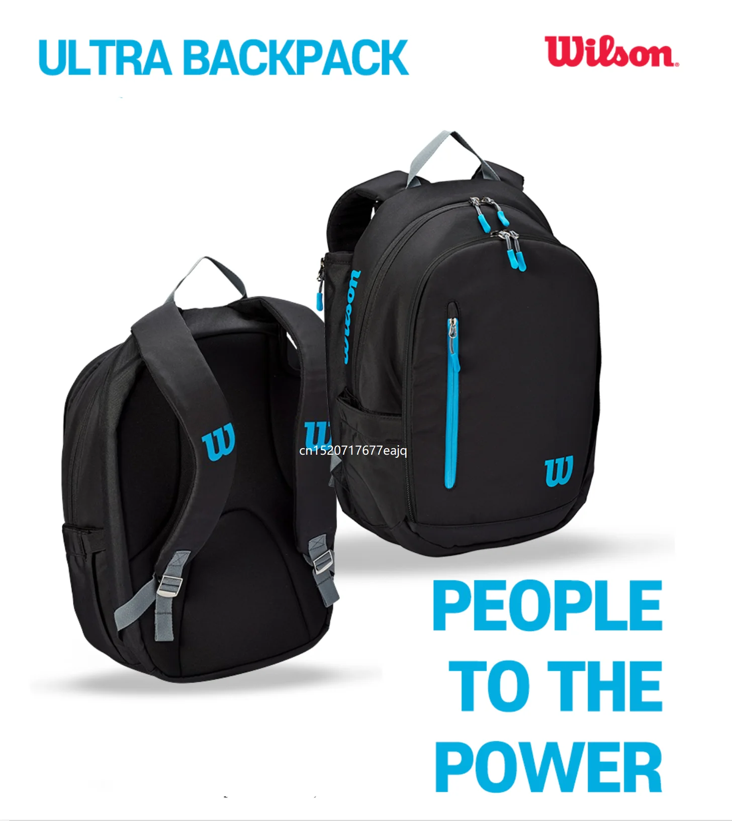 Wilson Ultra Tennis Backpack Multi functional Large Capacity Black/Blue Double Shoulder Tennis Bag