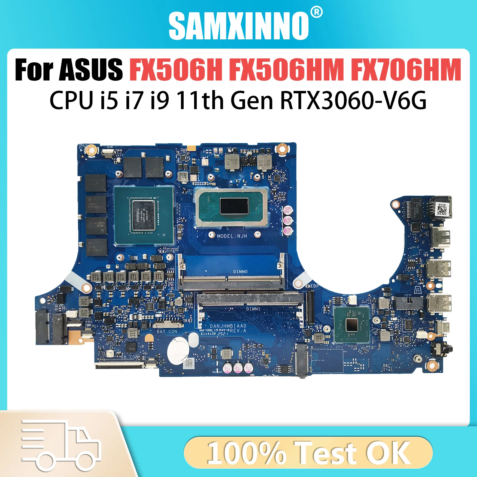 For ASUS TUF Gaming F15 F17 FX506HM FX706HM TUF506HM TUF706HM DA0NJHMBAH0 Laptop Motherboard I5、 I7、I9 RTX3060/V6G