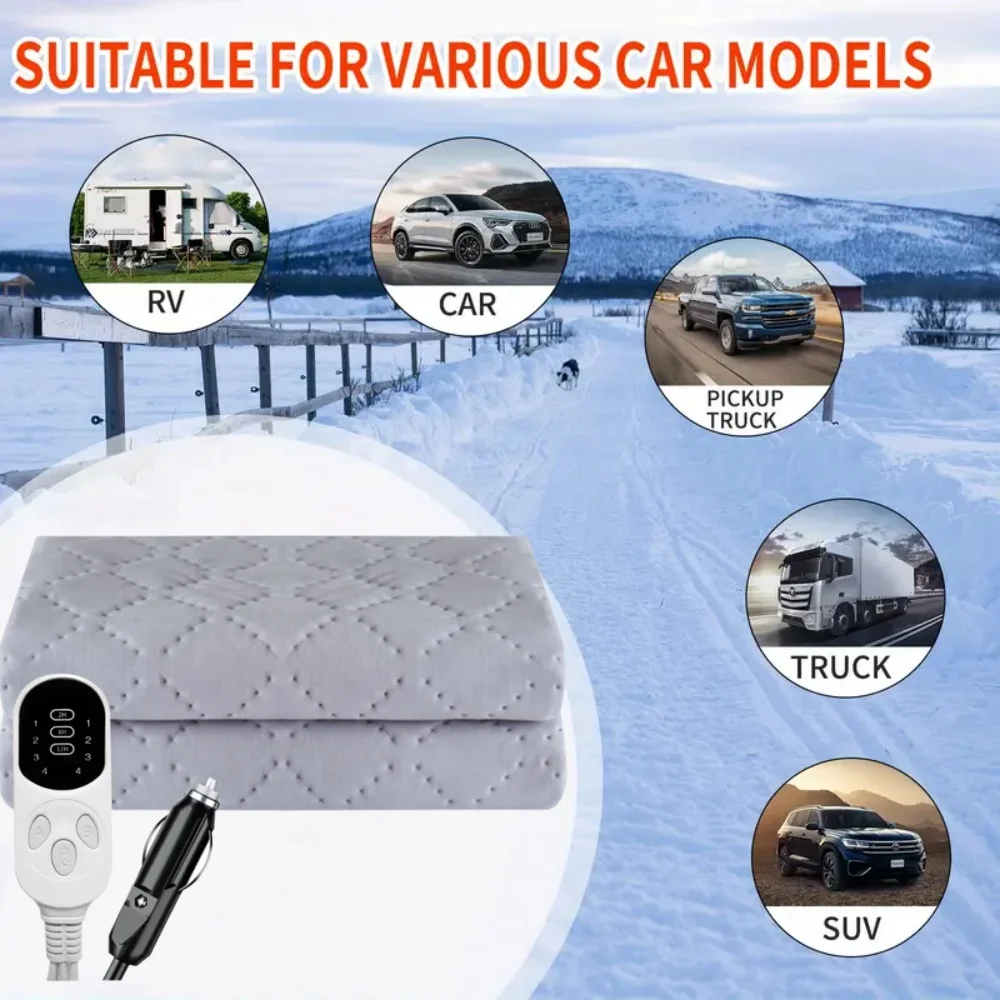 Manta calefactora eléctrica para autocaravana y coche, 12V, para caravana, Camper, furgoneta, camiones, vehículos todoterreno, calentada, usada para invierno