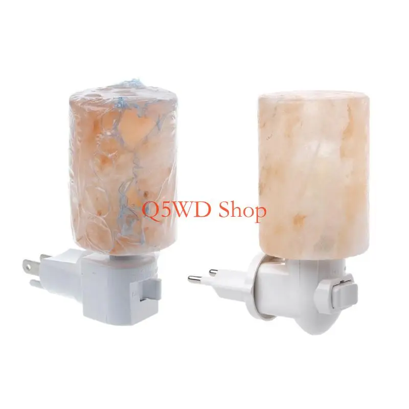 Q5WD 15W 회전식 실린더 히말라야 소금 램프 공기 청정기 크리스탈 소금 바위 침대 사시