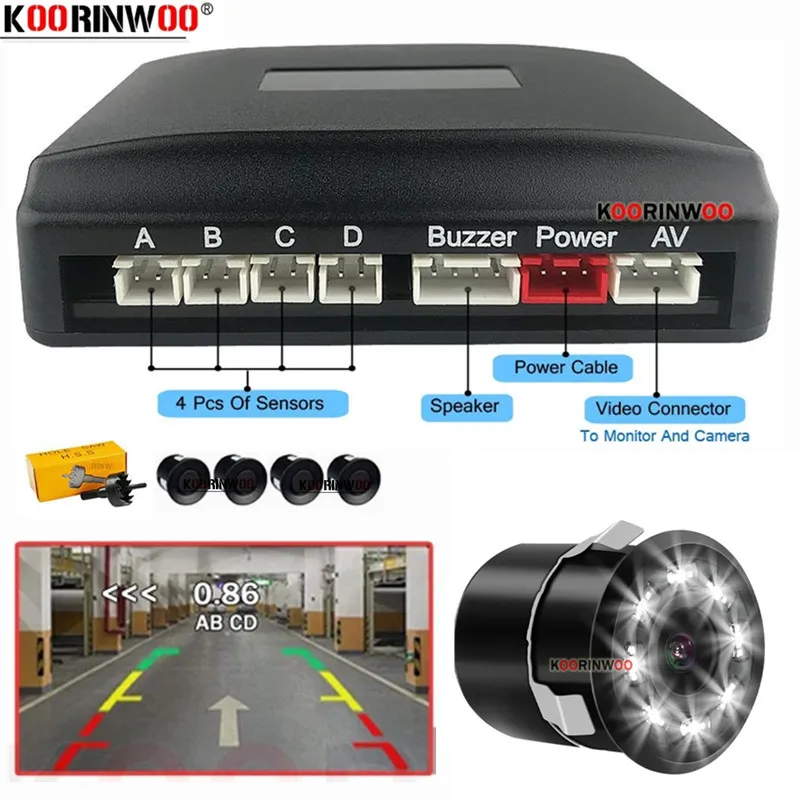 Cars Parking Sensors Reversing Radar Kit 4 Rear Blind Spot Monitoring System Detection Vehicle Parktronic Electronic Accessories