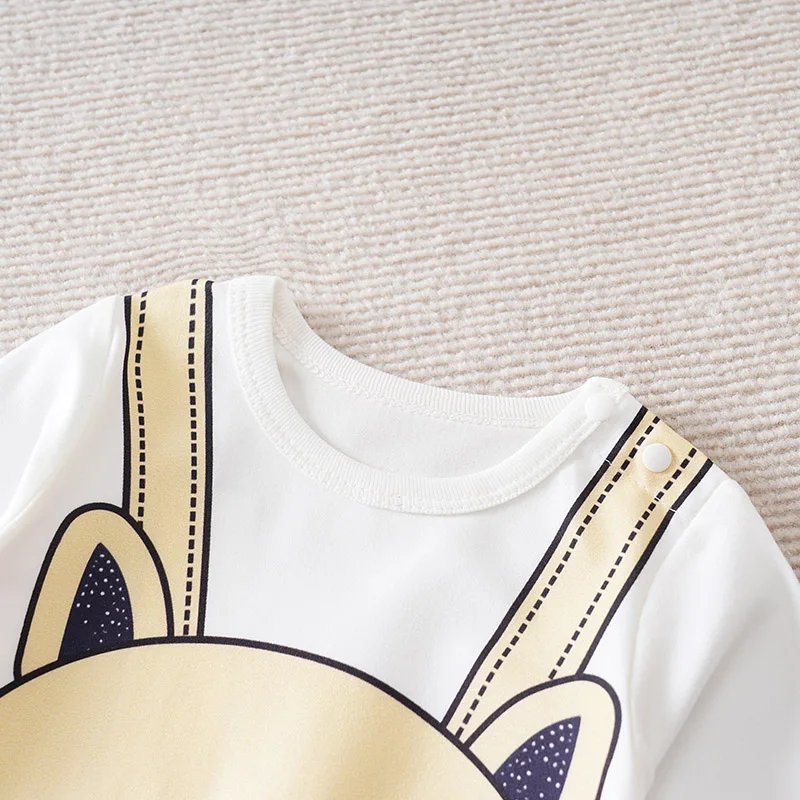 Baby Clothes Cute Cartoon Cat Print Casual Comfortable Soft 0-18 Boys And Girls Spring And Autumn Long Sleeved Baby Jumpsuit