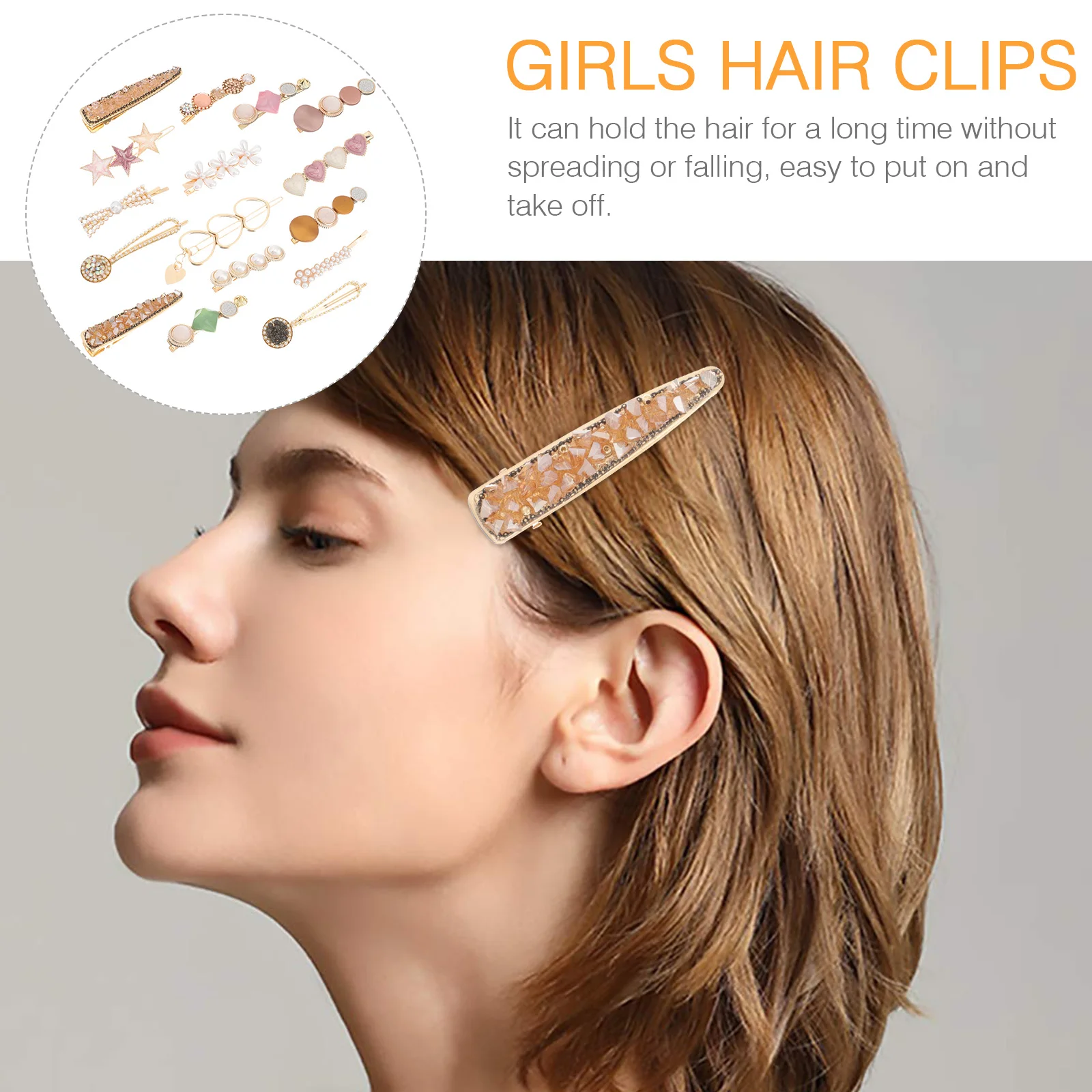 

16Pcs Girls Hair Clip Set Design Alloy Plastic Hair Accessories Comfortable Hair Barrettes For Women Kids