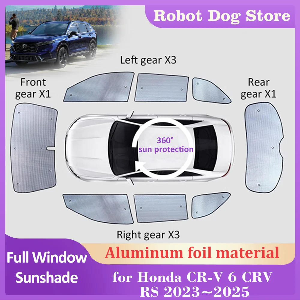 Full Coverage Sunshades for Honda CR-V 6 CRV RS 2023~2025 2024 Windows Visor Mat Windshield Curtain Skylight Cover Accessories