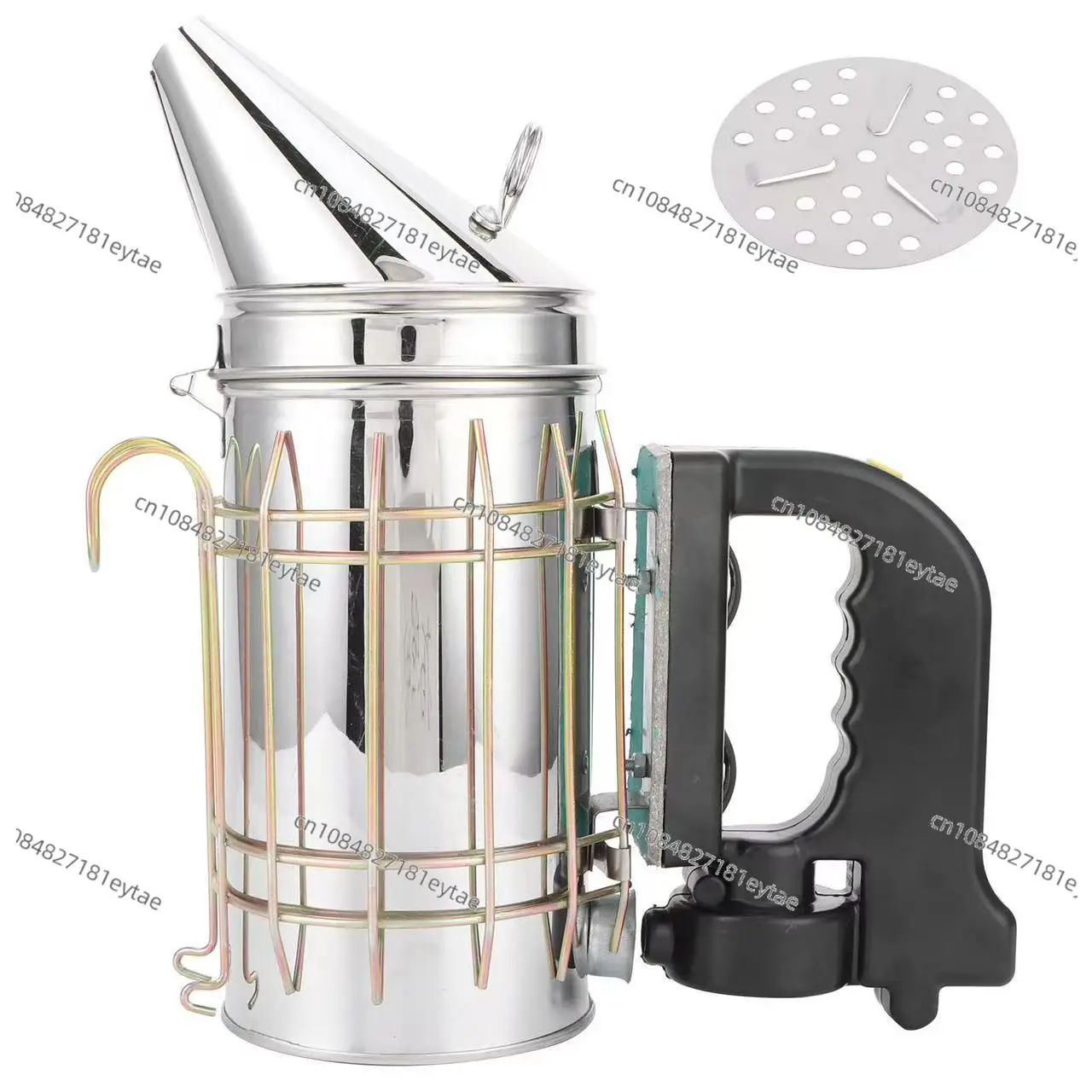Stainless Steel Electric Bee Smoker with Black Handle Pointed Nozzle Fume Tool for Beekeeping