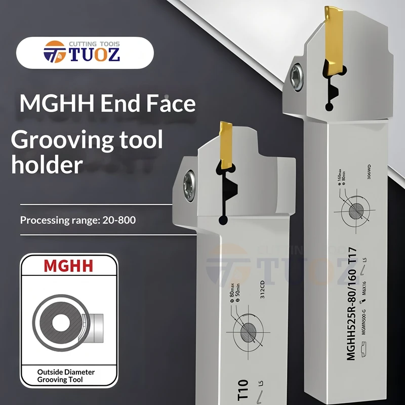 

TUOZ MGHH MGHH216R MGHH320R MGHH420R MGHH325R MGHH425R Spring steel End face cutting holder Large range 20mm-800mm For MGGN/MGMN